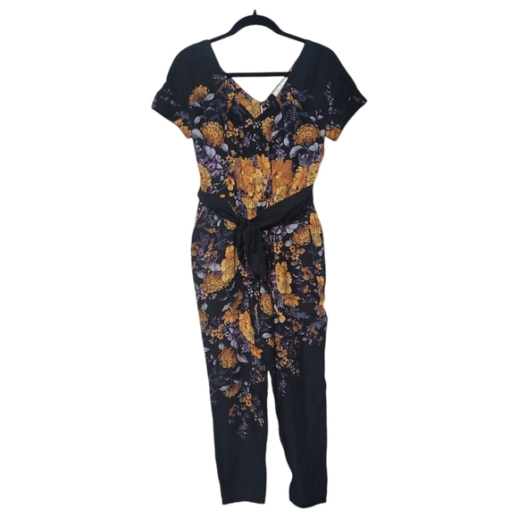 Anthropologie Silk Enbee Floral Jumpsuit Womens 0 XS Flawless - Picture 6 of 16